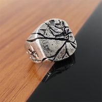 Classical Gothic Rock Crack Alloy Plating Silver Plated Men's Rings main image 2
