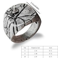Classical Gothic Rock Crack Alloy Plating Silver Plated Men's Rings main image 4