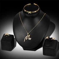 Elegant Luxurious Water Droplets Gold Plated Rhinestones Alloy Wholesale Jewelry Set sku image 2