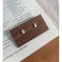 1 Pair Simple Style Bow Knot Inlay Sterling Silver Pearl Zircon Ear Studs main image 3