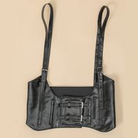 Simple Style Classic Style Solid Color Pu Leather Buckle Women's Corset Belts main image 2
