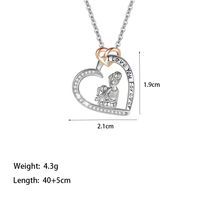 304 Stainless Steel 18K Gold Plated Rose Gold Plated Casual MAMA Simple Style Plating Inlay Human Artificial Diamond Pendant Necklace main image 3