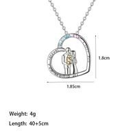 304 Stainless Steel 18K Gold Plated Rose Gold Plated Casual MAMA Simple Style Plating Inlay Human Artificial Diamond Pendant Necklace main image 4