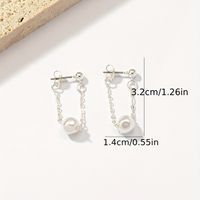 1 Pair Basic Simple Style Classic Style Geometric Imitation Pearl Alloy Plastic Earrings main image 2