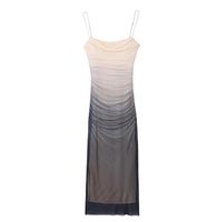 Women's Strap Dress Vacation Boat Neck Strap Backless Sleeveless Gradient Color Maxi Long Dress Holiday Daily main image 2