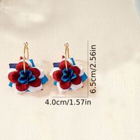 1 Pair Lady Korean Style Flower Alloy Plastic Drop Earrings main image 2