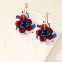 1 Pair Lady Korean Style Flower Alloy Plastic Drop Earrings main image 5