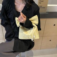Women's Medium Pu Leather Solid Color Streetwear Bowknot Square Zipper Handbag sku image 4