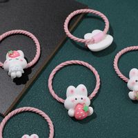 Girl'S Cute Rabbit Resin Hair Tie Rubber Band main image 6