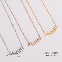 304 Stainless Steel 18K Gold Plated Rose Gold Plated Simple Style Classic Style Plating Inlay Notes Rhinestones Necklace main image 4