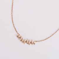 304 Stainless Steel 18K Gold Plated Rose Gold Plated Simple Style Classic Style Plating Inlay Notes Rhinestones Necklace main image 3