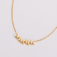 304 Stainless Steel 18K Gold Plated Rose Gold Plated Simple Style Classic Style Plating Inlay Notes Rhinestones Necklace main image 9