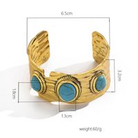 Hip-Hop Retro Solid Color Alloy Inlay Turquoise Women's main image 8