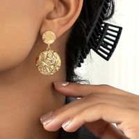 1 Pair Elegant Lady Round Alloy Gold Plated Drop Earrings main image 5