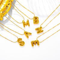 Titanium Steel 18K Gold Plated Basic Simple Style Classic Style Plating Letter Pendant Necklace main image 1