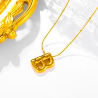 Titanium Steel 18K Gold Plated Basic Simple Style Classic Style Plating Letter Pendant Necklace sku image 2