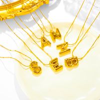 Acero Titanio Chapados en oro de 18k Básico Estilo Simple Estilo Clásico Enchapado Letra Collar Colgante main image 3