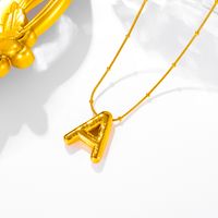 Titanium Steel 18K Gold Plated Basic Simple Style Classic Style Plating Letter Pendant Necklace sku image 1
