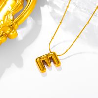 Titanium Steel 18K Gold Plated Basic Simple Style Classic Style Plating Letter Pendant Necklace sku image 3