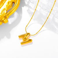 Titanium Steel 18K Gold Plated Basic Simple Style Classic Style Plating Letter Pendant Necklace sku image 4