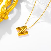 Titanium Steel 18K Gold Plated Basic Simple Style Classic Style Plating Letter Pendant Necklace sku image 5
