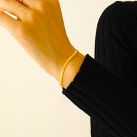 Titan Stahl 18 Karat Vergoldet Moderner Stil Klassischer Stil Überzug Geometrisch Einfarbig Armbänder Halskette sku image 1