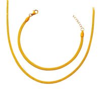 Titan Stahl 18 Karat Vergoldet Moderner Stil Klassischer Stil Überzug Geometrisch Einfarbig Armbänder Halskette main image 2