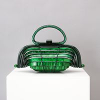 Women's Medium Plastic Solid Color Elegant Streetwear Lock Clasp Handbag sku image 1