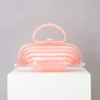 Women's Medium Plastic Solid Color Elegant Streetwear Lock Clasp Handbag sku image 3