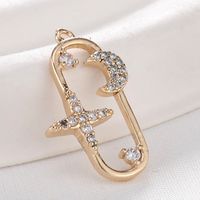 Basic Modern Style Classic Style Pentagram Hexagram Gold Plated Zircon Copper Wholesale Jewelry Accessories sku image 4