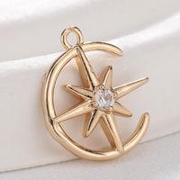 Basic Modern Style Classic Style Pentagram Hexagram Gold Plated Zircon Copper Wholesale Jewelry Accessories sku image 1