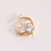 Basic Modern Style Classic Style Star Moon 14K Gold Plated Zircon Copper Wholesale Jewelry Accessories main image 4