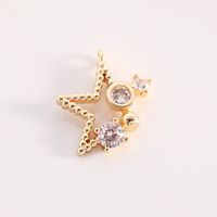 Basic Modern Style Classic Style Star Moon 14K Gold Plated Zircon Copper Wholesale Jewelry Accessories sku image 3