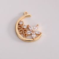 Basic Modern Style Classic Style Star Moon 14K Gold Plated Zircon Copper Wholesale Jewelry Accessories sku image 4