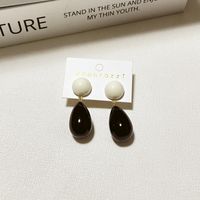 1 Pair Casual Simple Style Round Water Droplets Stoving Varnish Resin Drop Earrings main image 3