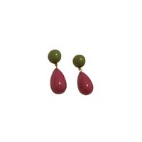 1 Pair Casual Simple Style Round Water Droplets Stoving Varnish Resin Drop Earrings main image 4