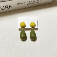 1 Pair Casual Simple Style Round Water Droplets Stoving Varnish Resin Drop Earrings sku image 2