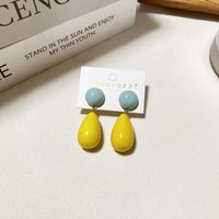 1 Pair Casual Simple Style Round Water Droplets Stoving Varnish Resin Drop Earrings sku image 4