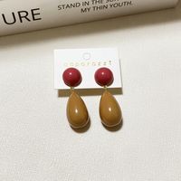 1 Pair Casual Simple Style Round Water Droplets Stoving Varnish Resin Drop Earrings sku image 3