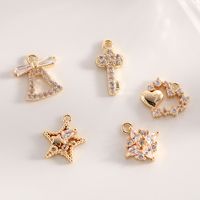 Basic Modern Style Classic Style Star Key Bell 14K Gold Plated Zircon Copper Wholesale Jewelry Accessories main image 6