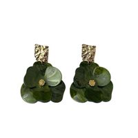 1 Pair Basic Modern Style Classic Style Flower Stoving Varnish Arylic Copper Drop Earrings main image 2