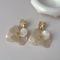 1 Pair Basic Modern Style Classic Style Flower Stoving Varnish Arylic Copper Drop Earrings main image 3