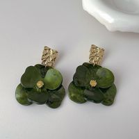 1 Pair Basic Modern Style Classic Style Flower Stoving Varnish Arylic Copper Drop Earrings sku image 3
