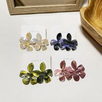 1 Pair Exaggerated Sweet Flower Stoving Varnish Acetic Acid Sheets Ear Studs main image 1
