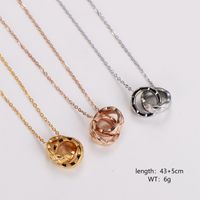 304 Stainless Steel 18K Gold Plated Rose Gold Plated Elegant Classic Style Plating Rhombus Pendant Necklace main image 4