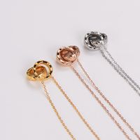 304 Stainless Steel 18K Gold Plated Rose Gold Plated Elegant Classic Style Plating Rhombus Pendant Necklace main image 6