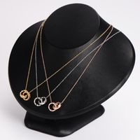304 Stainless Steel 18K Gold Plated Rose Gold Plated Elegant Classic Style Plating Rhombus Pendant Necklace main image 1