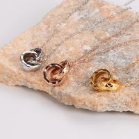 304 Stainless Steel 18K Gold Plated Rose Gold Plated Elegant Classic Style Plating Rhombus Pendant Necklace main image 8