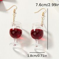 1 Pair Basic Modern Style Classic Style Wine Glass Arylic Alloy Drop Earrings main image 2