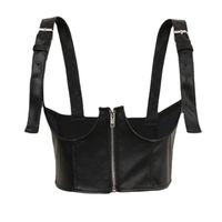 Simple Style Classic Style Solid Color Pu Leather Chain Women's Corset Belts sku image 1